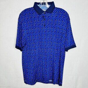 Hawke & Company Performance Golf Polo Shirt Stretch Men's Sz M Blue Butterflies